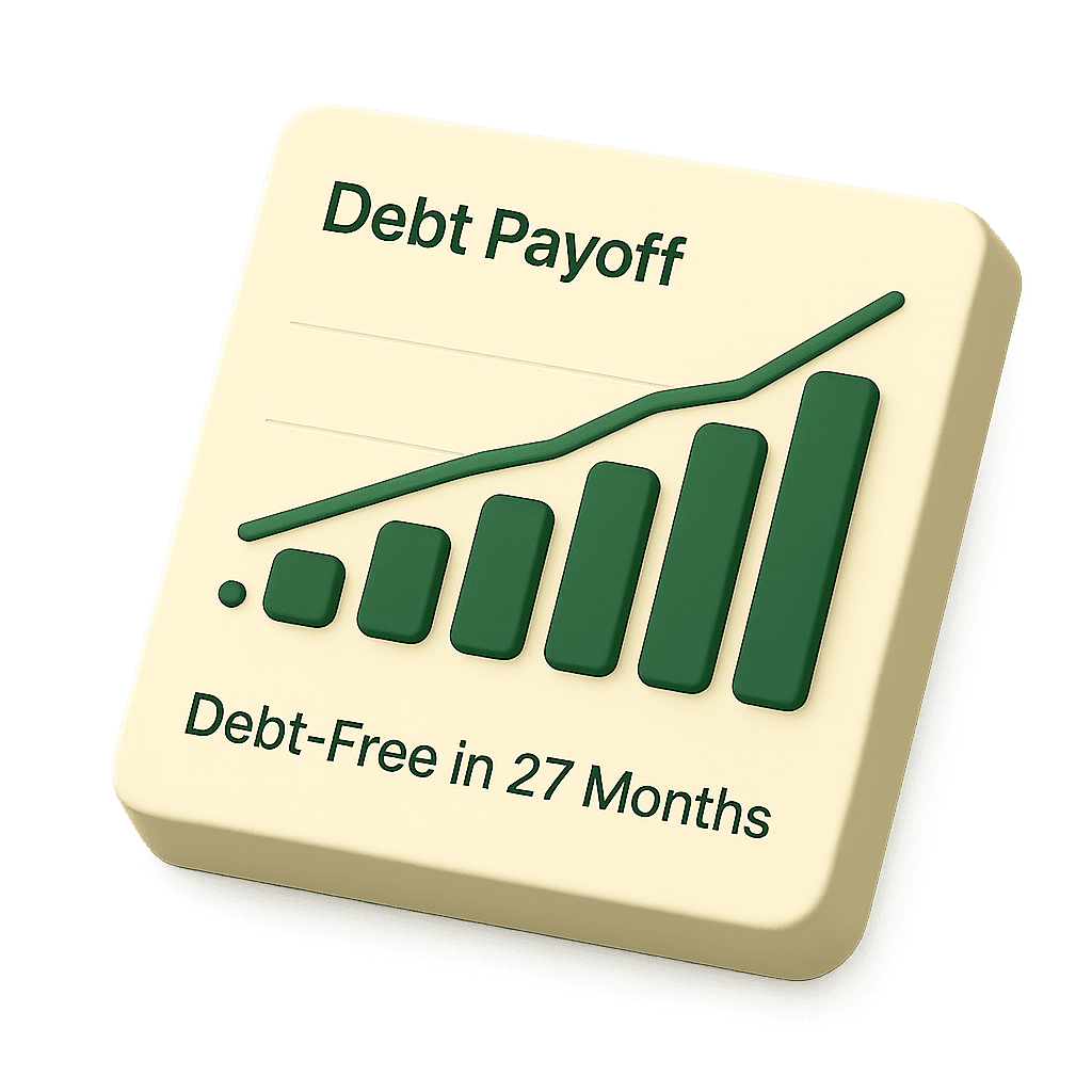 Debt payoff timeline chart